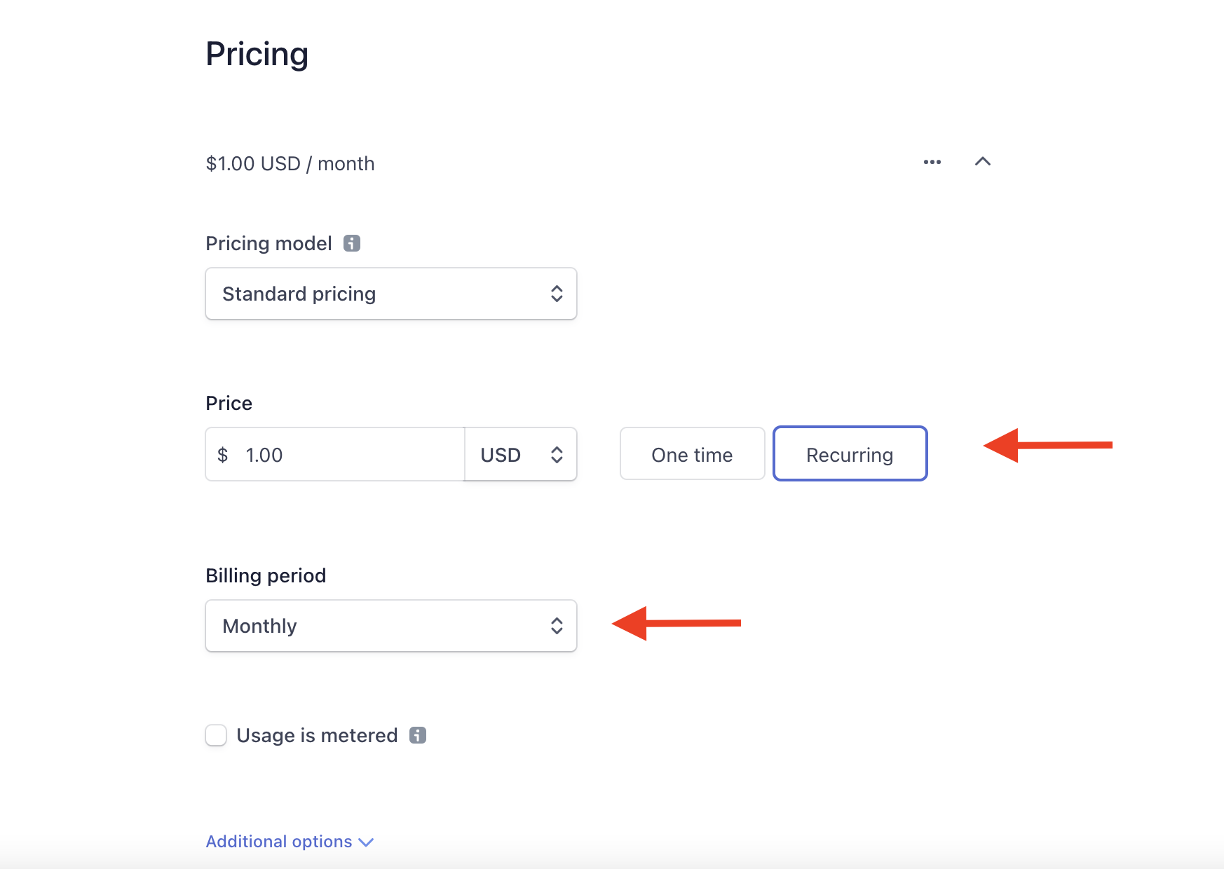 Creating initial product price settings