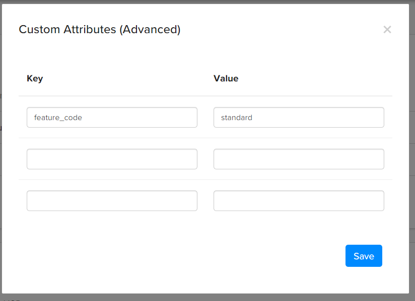 Add the feature code from LicenseSpring as a custom attribute in FastSpring